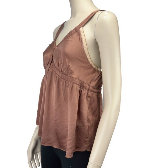 SANDRO Silk Coquette Dusty Pink Sleeveless Romantic Top Cami sz 1 / S - Picture 2 of 5
